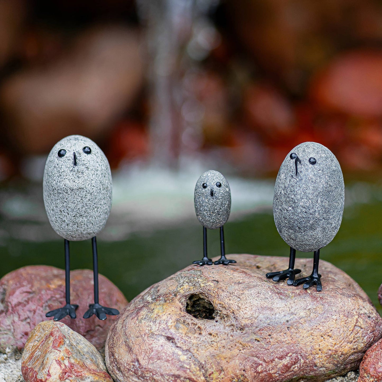 Beach Pebble Birds - Mini, Set of 3   3.5/ 4.5/ 7"H