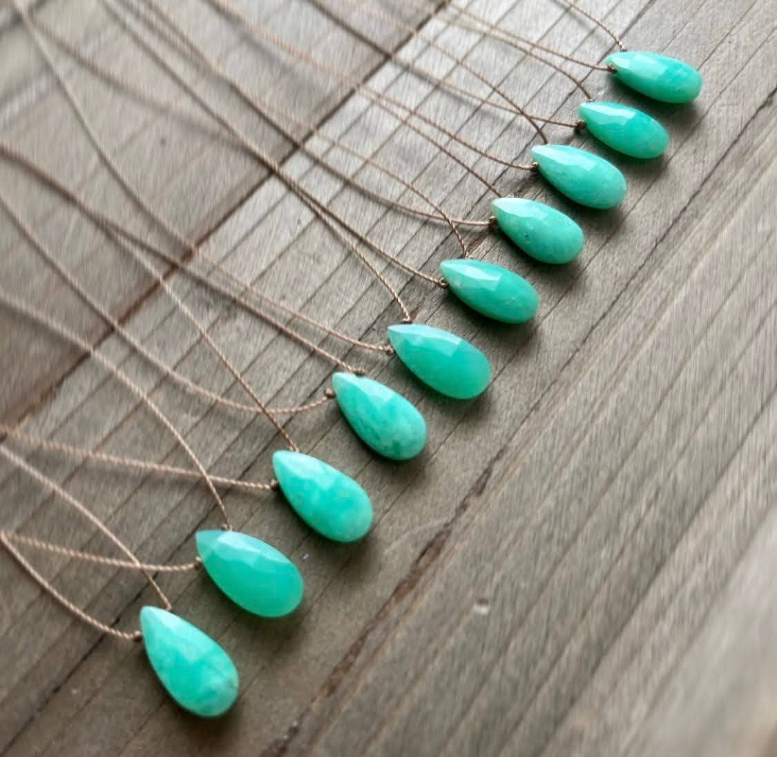 Chrysoprase Teardrop 16" Necklace