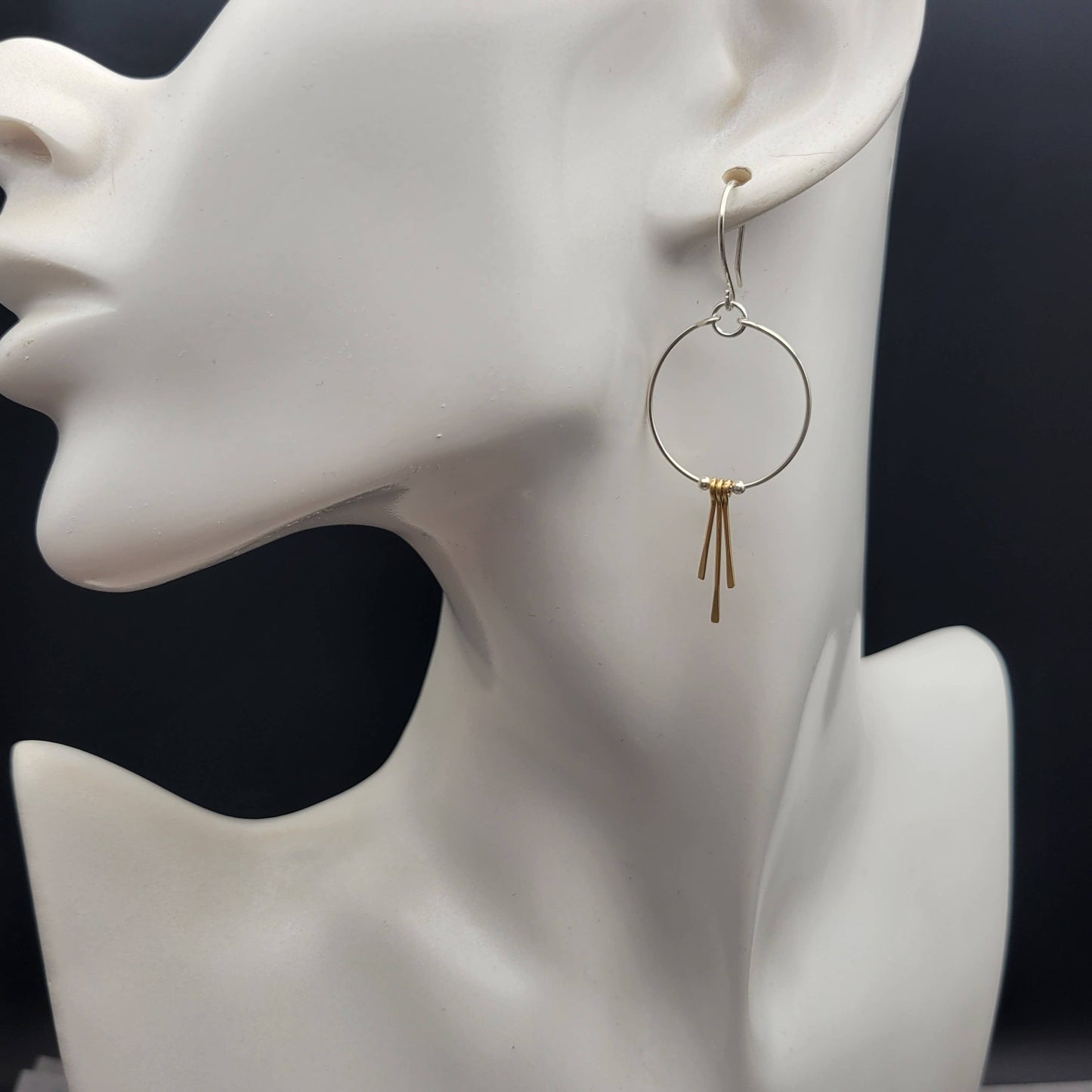 Silver and Gold Fringe Hoops