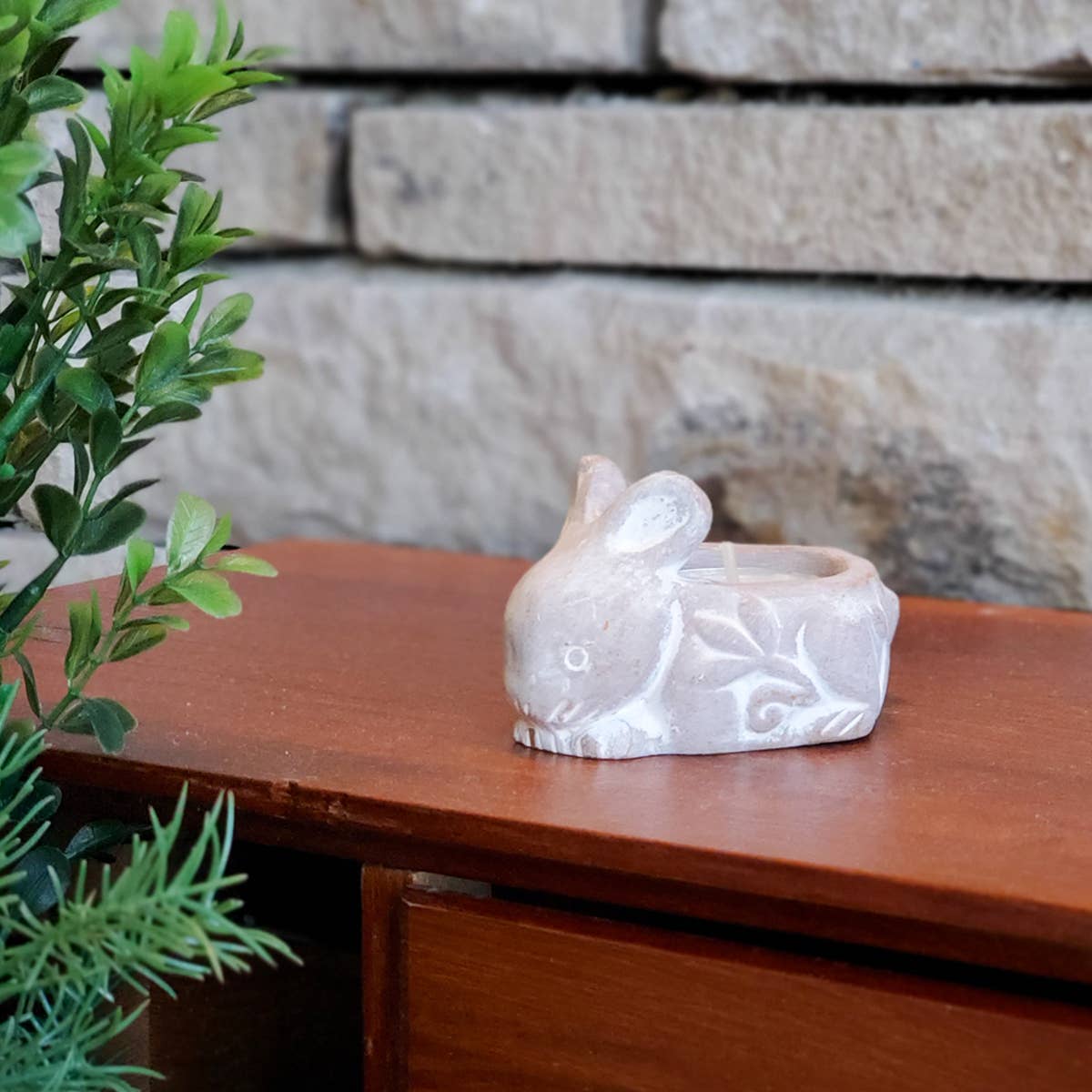 Terracotta Rabbit Tea Light Holder