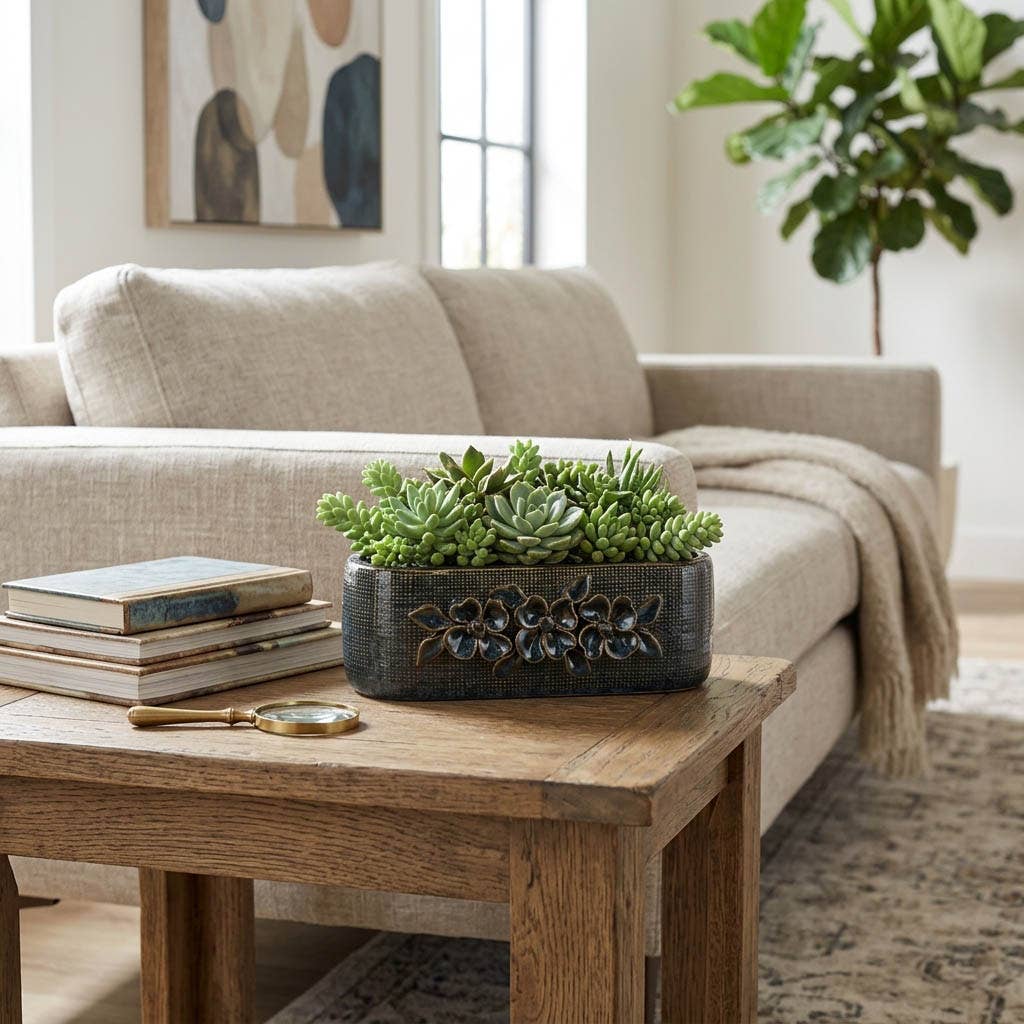 Floral Applique Planter