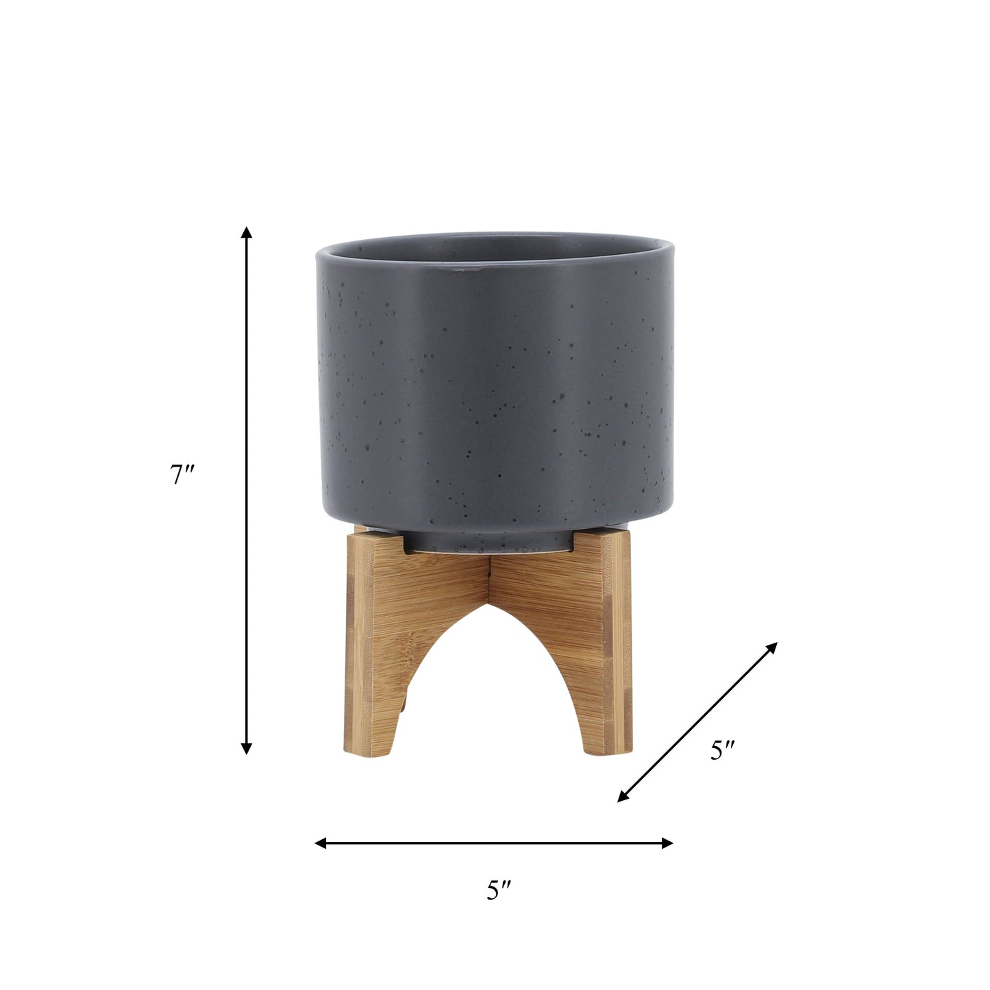 Matte Grey Ceramic Plant Stand