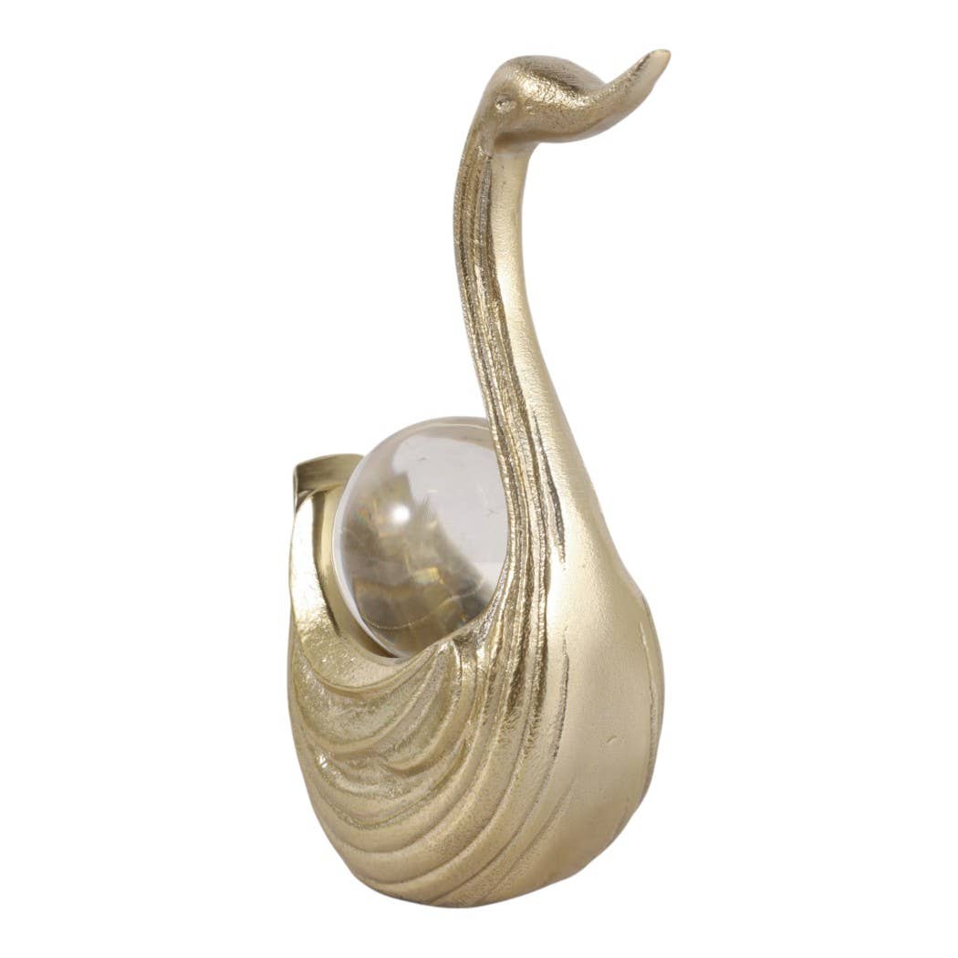 Gold Metal Swan Decor