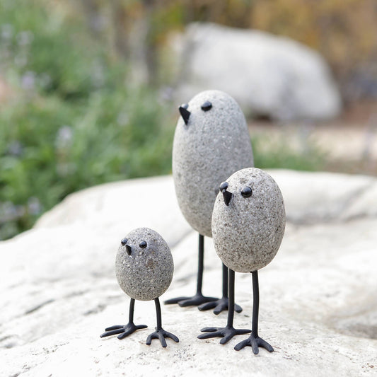 Beach Pebble Birds - Mini, Set of 3   3.5/ 4.5/ 7"H