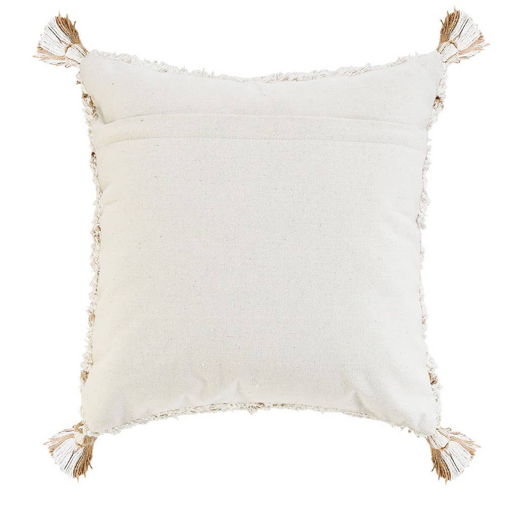 Diamond Jute & Cotton Throw Pillow