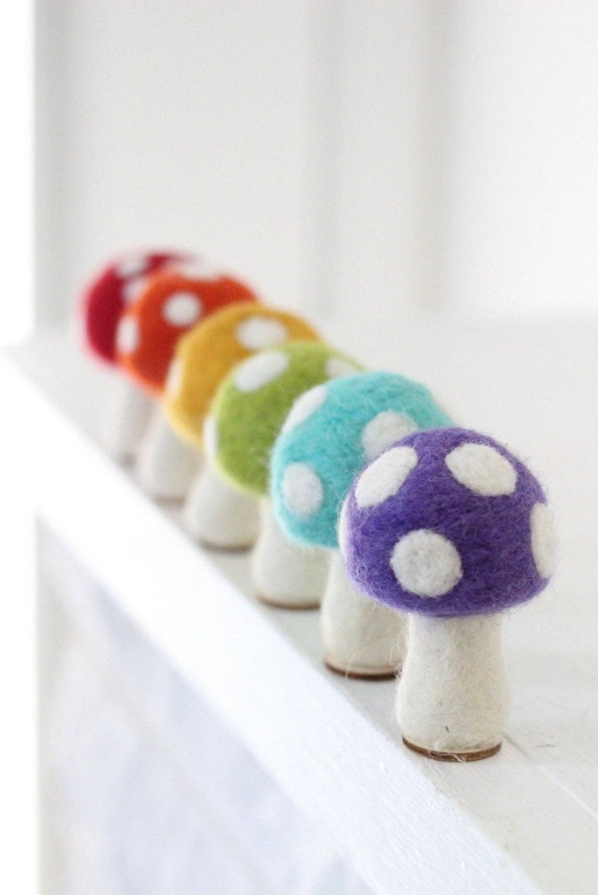 Rainbow Felt Mushrooms