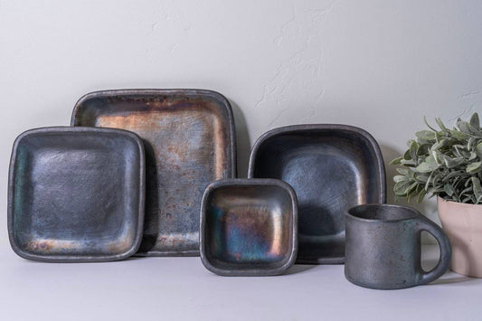 Longpi Pottery Square Bowl