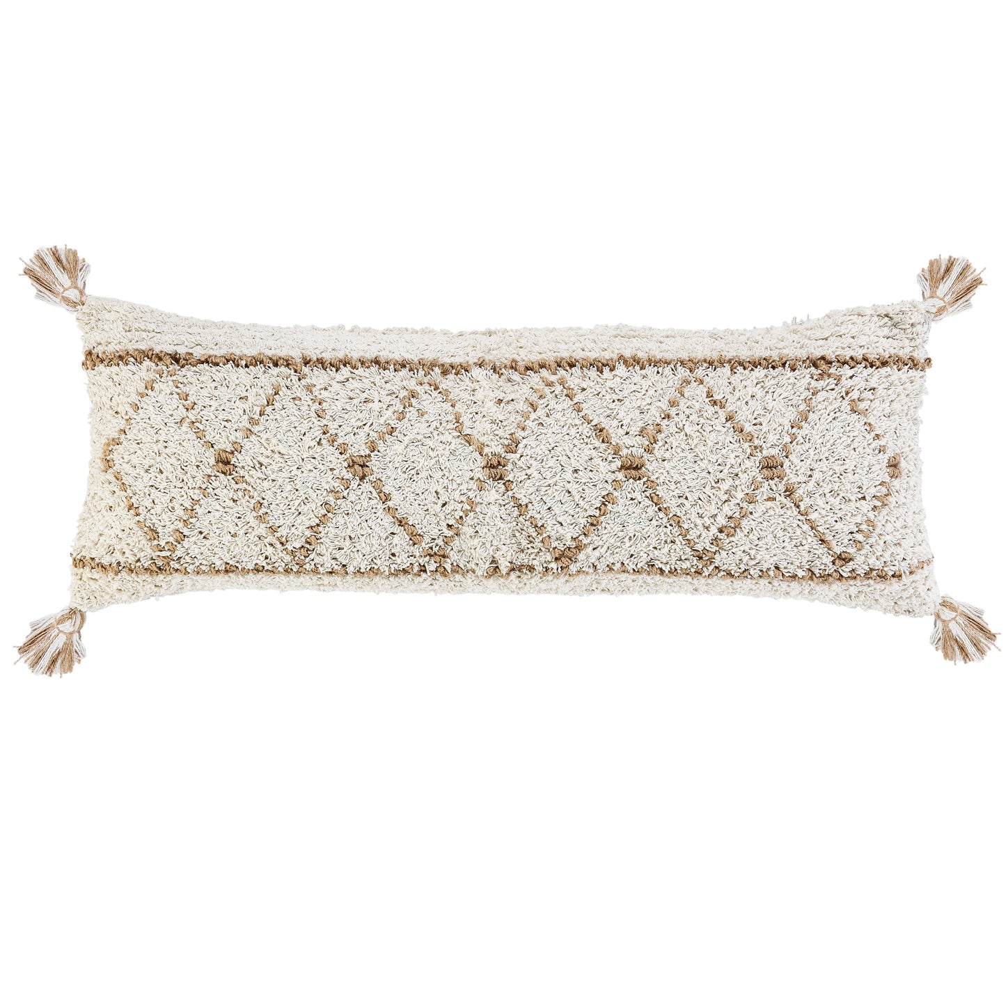 Diamond Jute & Cotton Throw Pillow