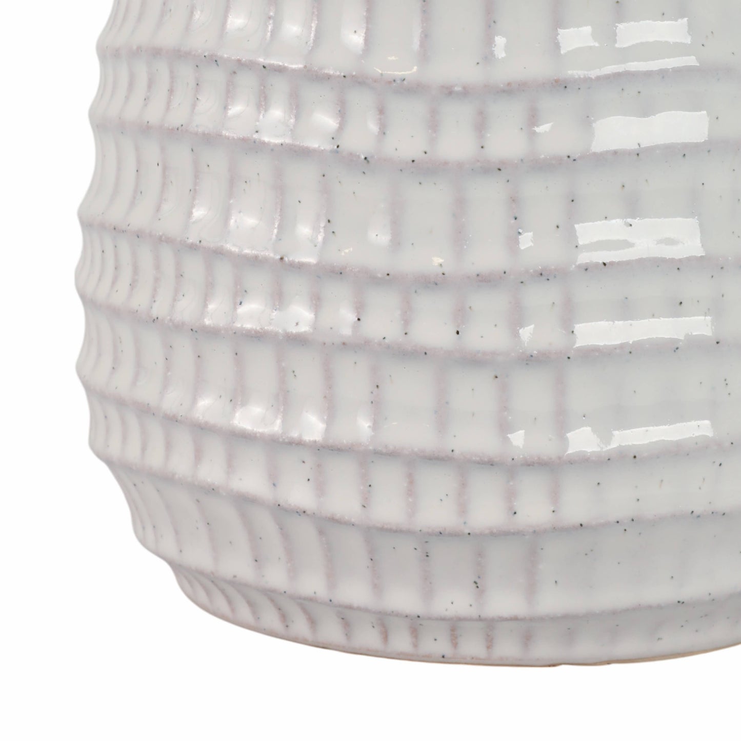 Ivory Ribbed Hanging Planter