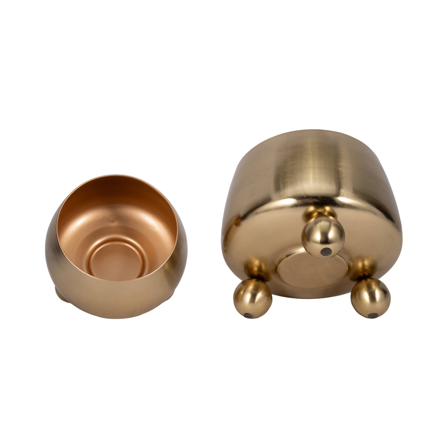 Gold Metal Ball Footed Pot