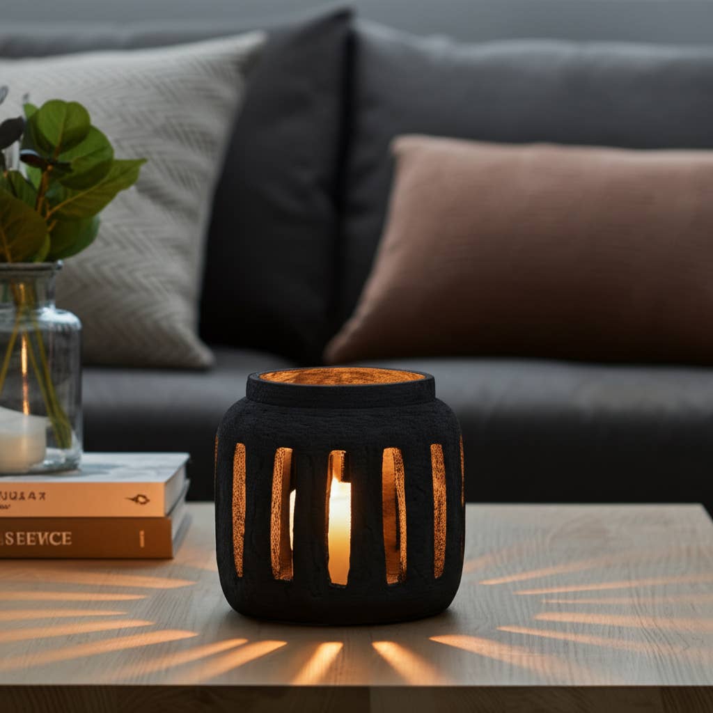 Terracotta Round Hurricane Lantern