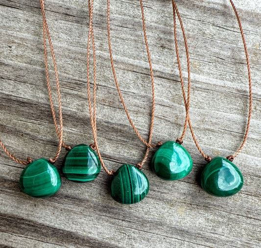 Malachite Teardrop 16" Necklace