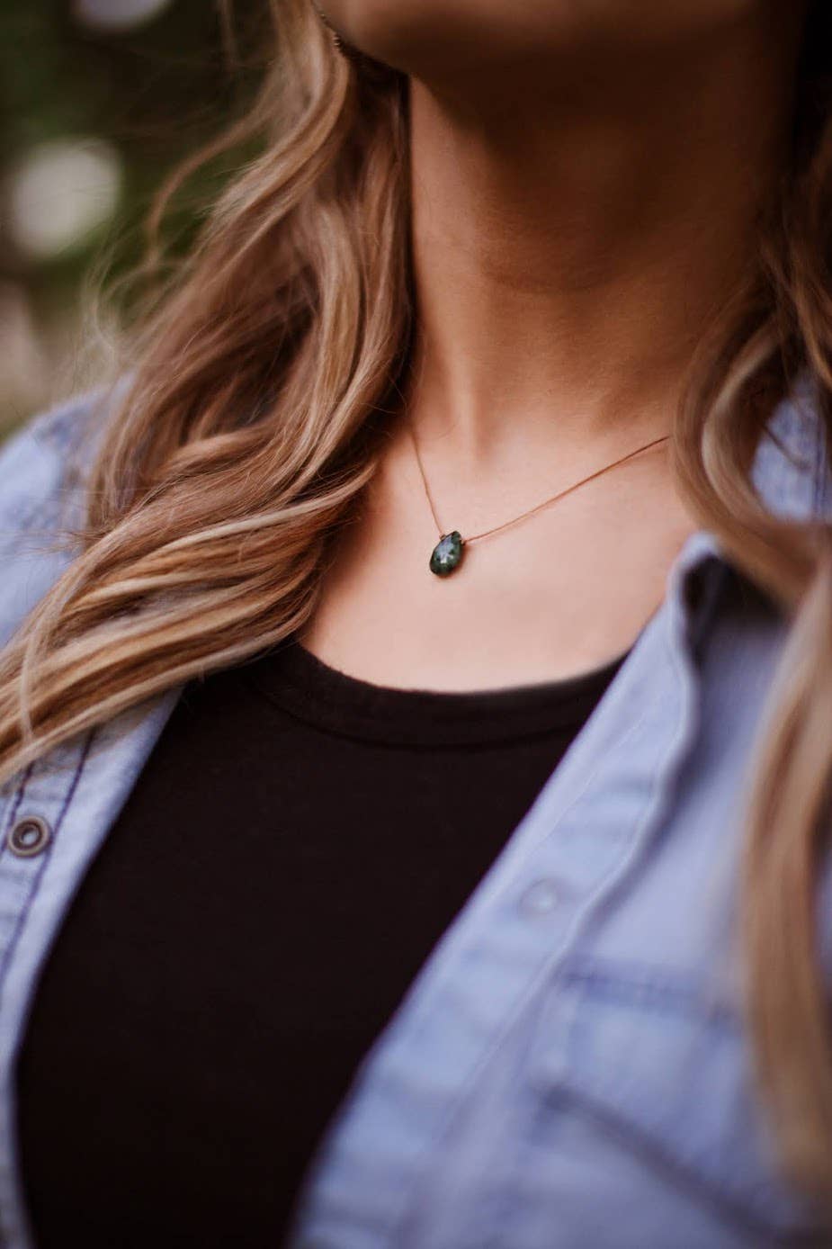 Emerald Teardrop 16" Necklace