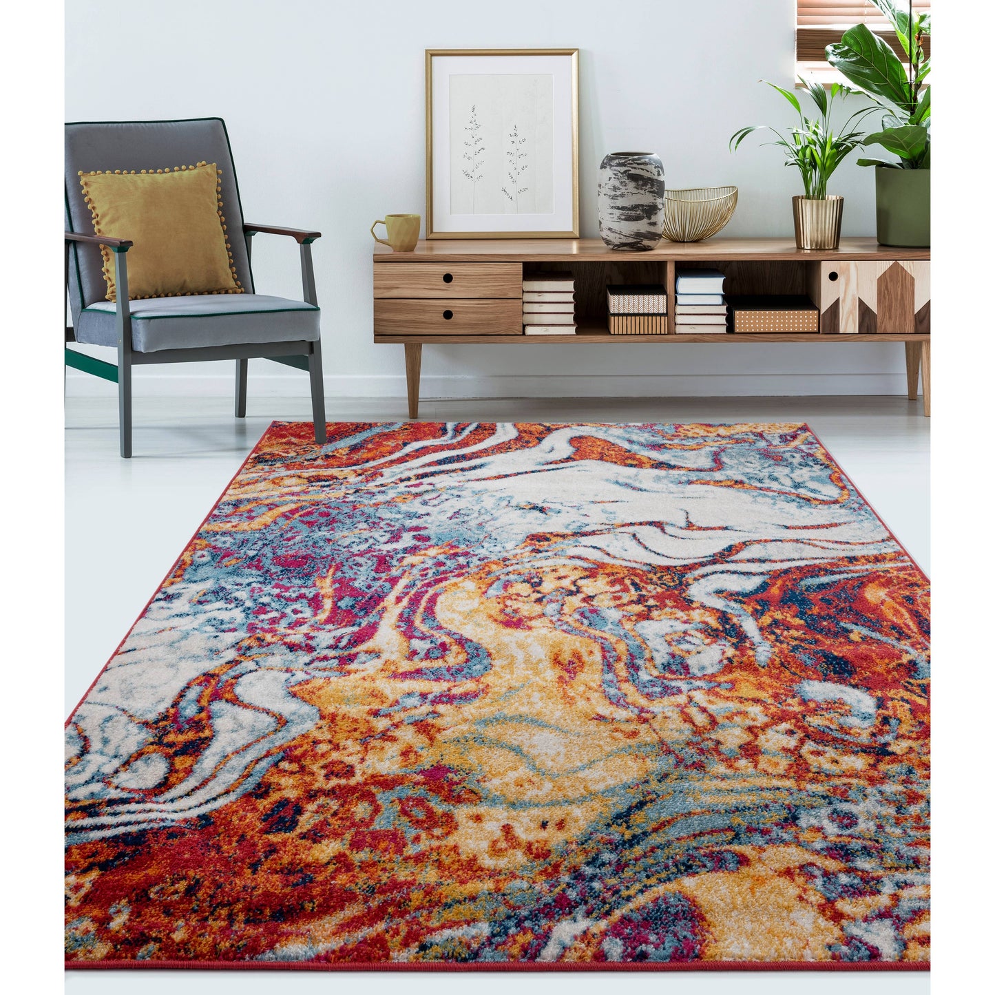 Kimberly Abstract Round Rug 4' 4"
