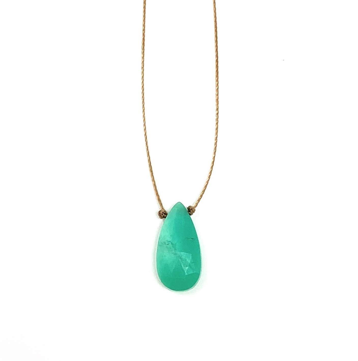 Chrysoprase Teardrop 16" Necklace