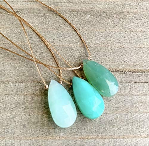 Chrysoprase Teardrop 16" Necklace