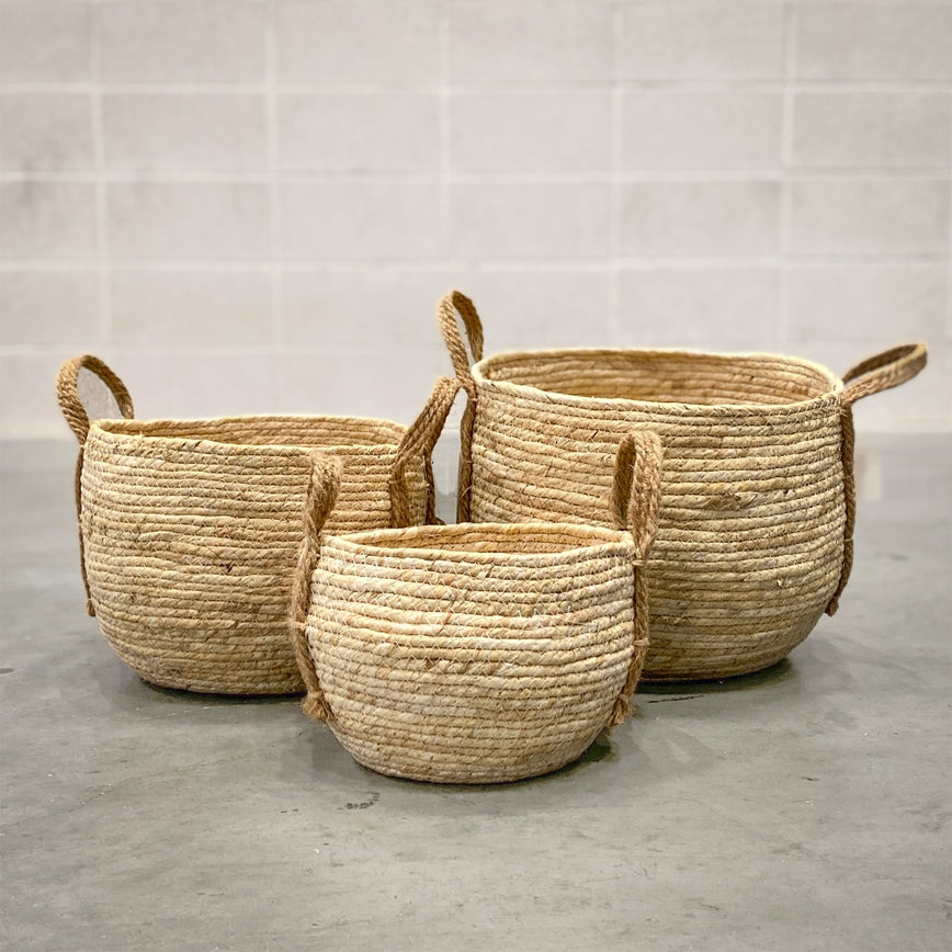 Round Grass Basket With Handles