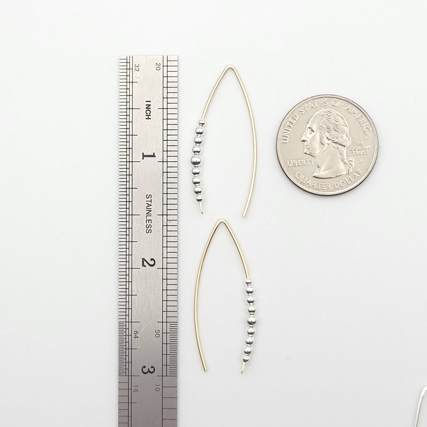 Gold & Silver Beaded Threader Earrings