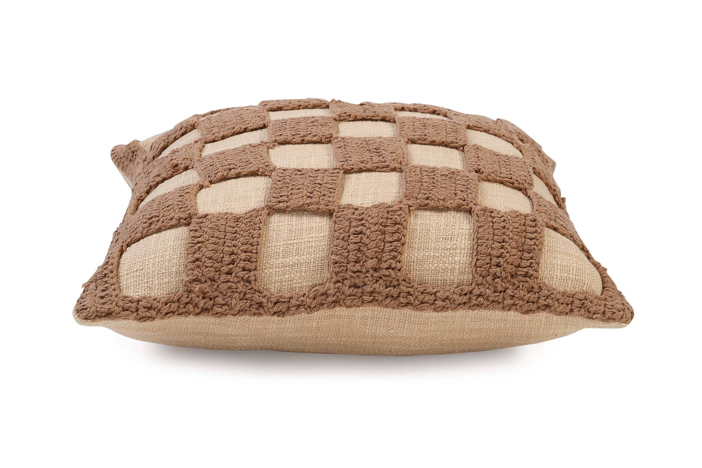 Checkered Crochet Throw Pillow
