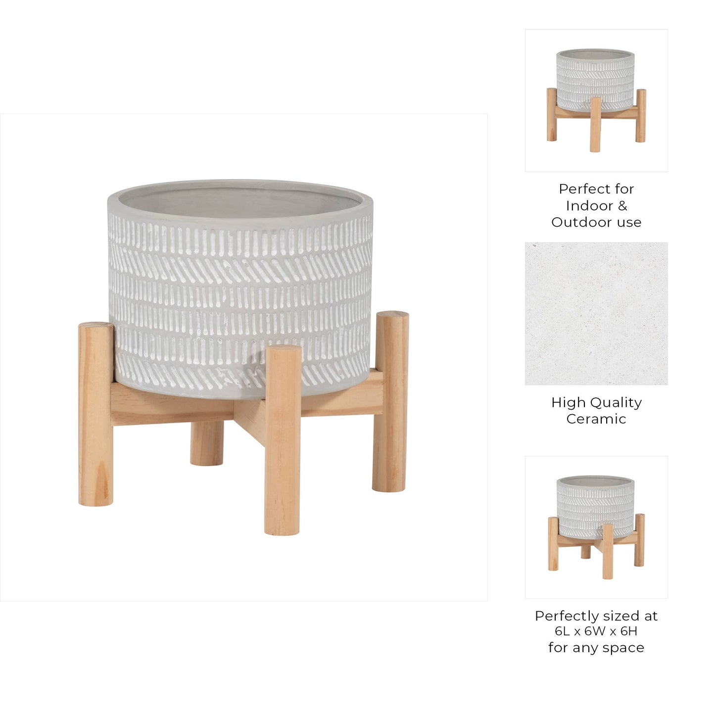Stone Geometric Plant Stand