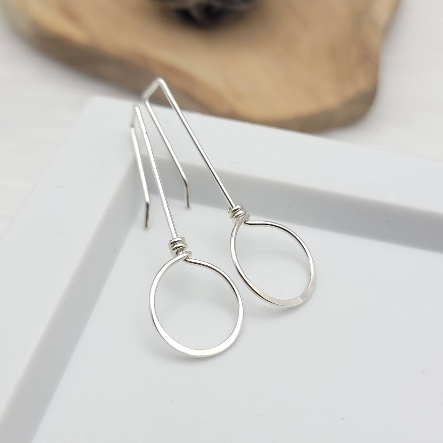 Sterling Silver Threader Hoop Earrings