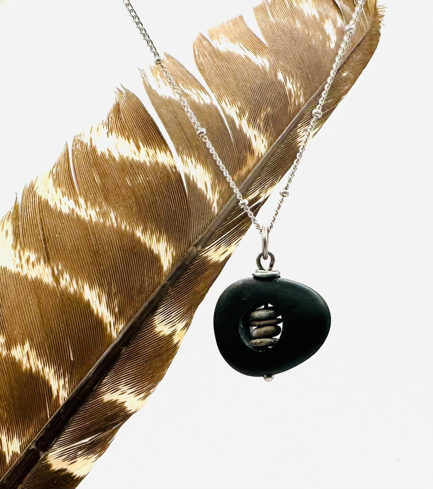 Silver Chain Rock Stack Necklace