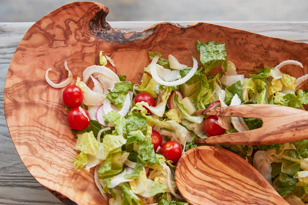 Italian Olivewood Salad Bowl