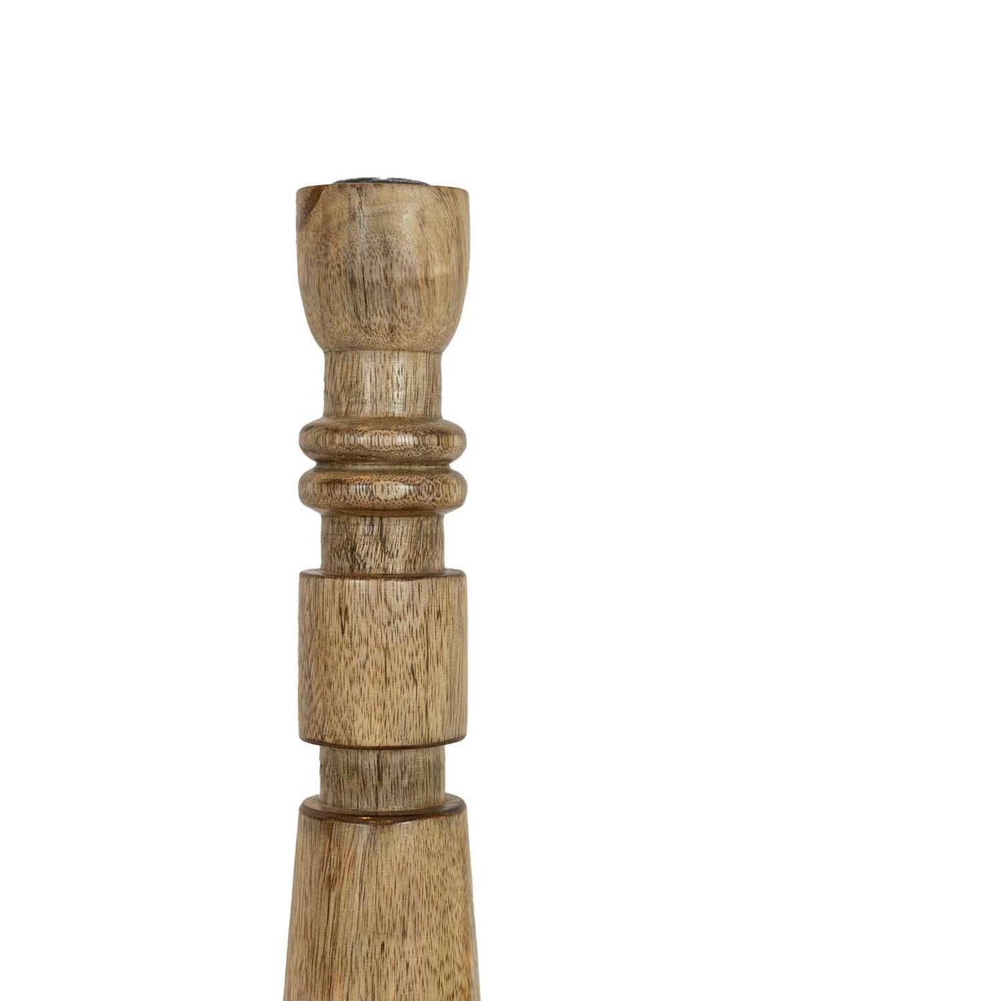 Yuma Wood Carved Taper Candle Holder