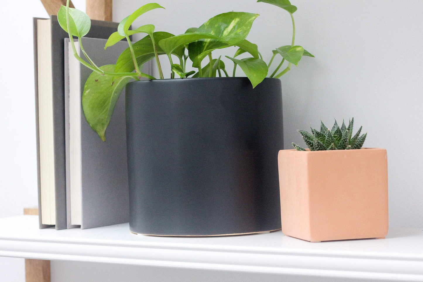 Matte Black Ceramic Mini Planter