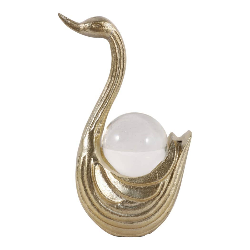 Gold Metal Swan Decor