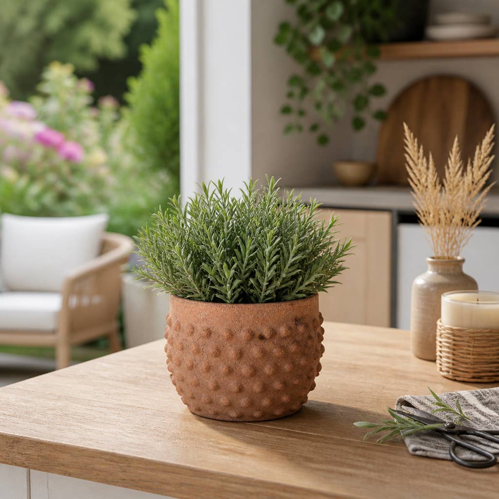 Terracotta Bubble Textured 6" Pot