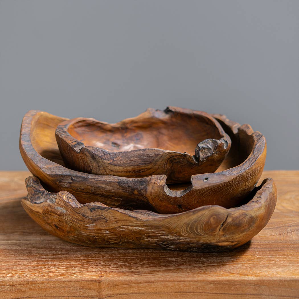 Teak Root Bowl 10-12"