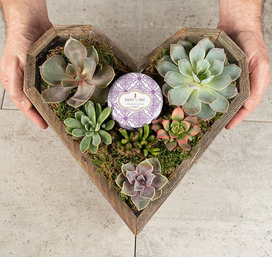 Wood Heart Tray/Planter