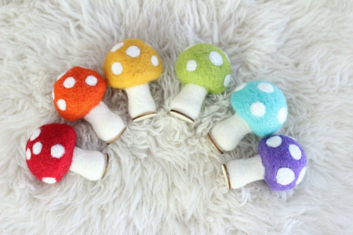 Rainbow Felt Mushrooms