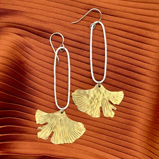 Ginkgo Pendant Earrings