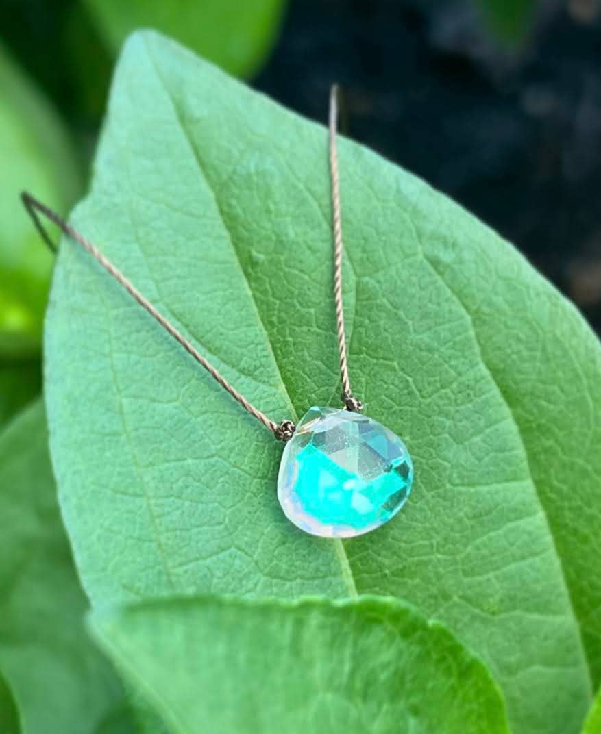 Hydroquartz Rainbow Teardrop 16" Necklace