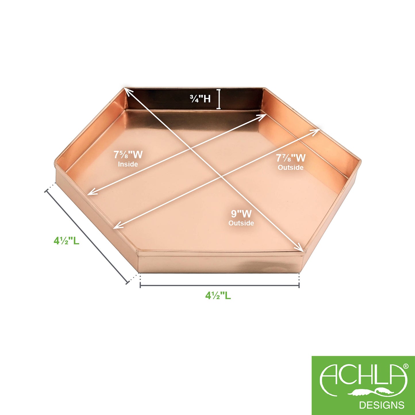 Hexagonal Copper Tray Set