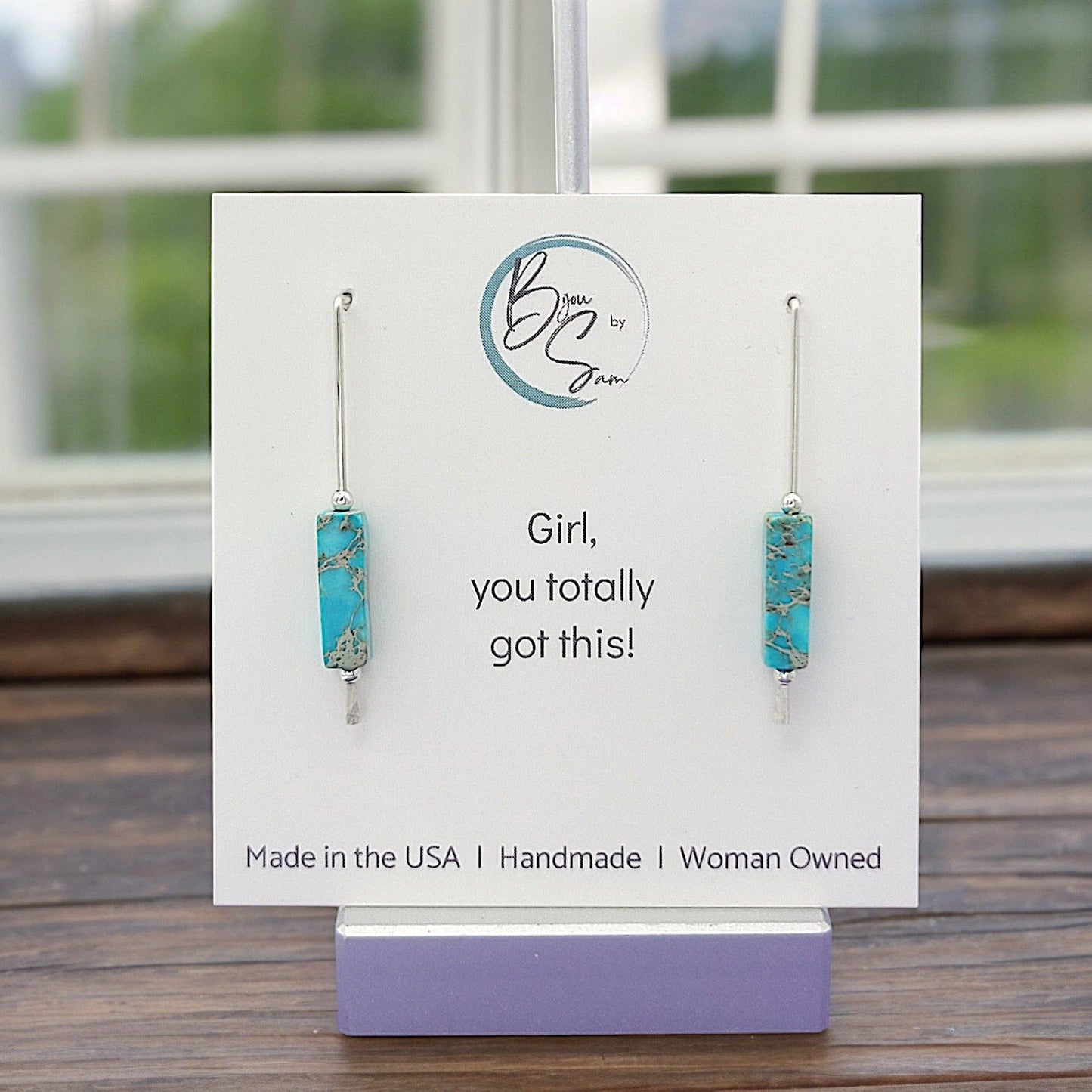 Turqouise & Sterling Silver Threader Earrings