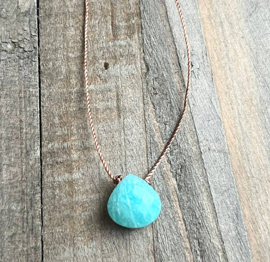 Amazonite Teardrop 16" Necklace