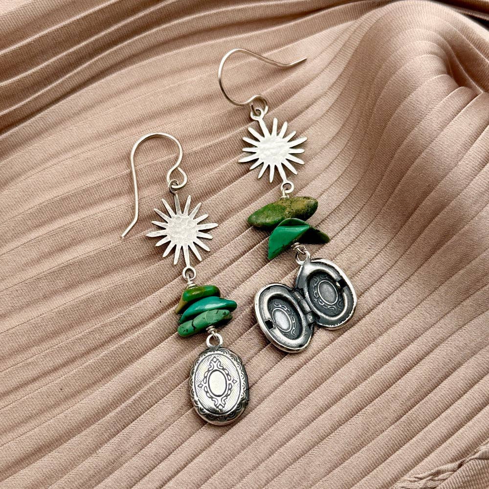 Silver Charm Locket Earrings