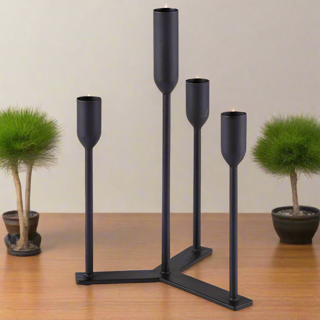 Iron 4 Taper Candleholder