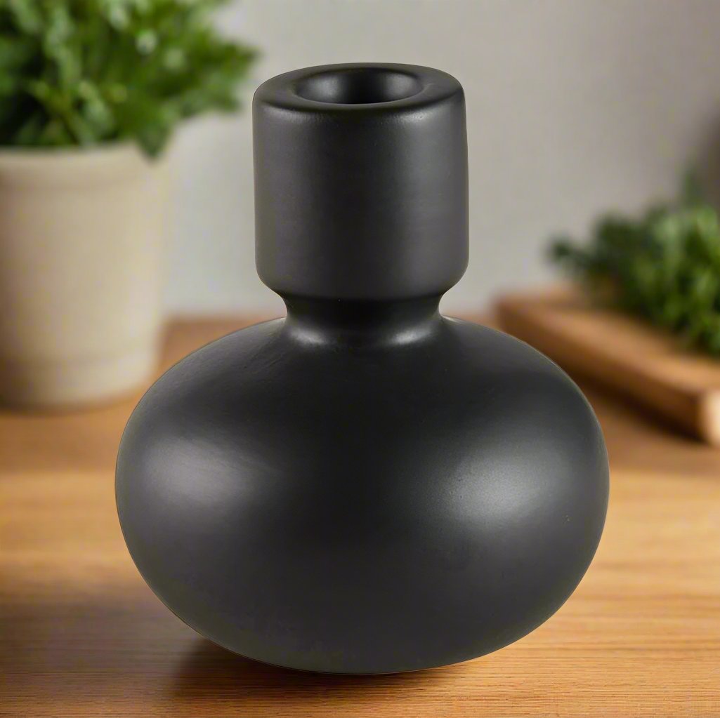 Black Round Taper Candleholder