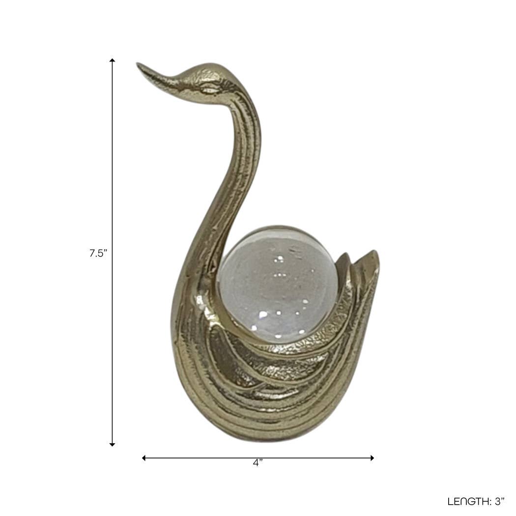 Gold Metal Swan Decor