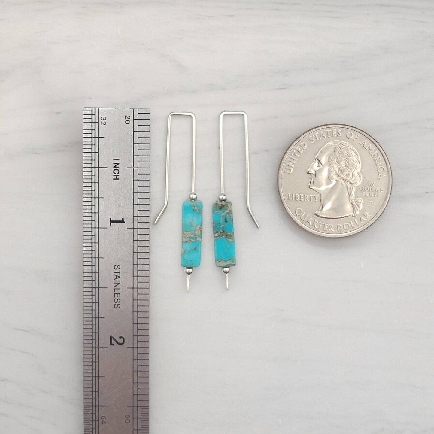 Turqouise & Sterling Silver Threader Earrings