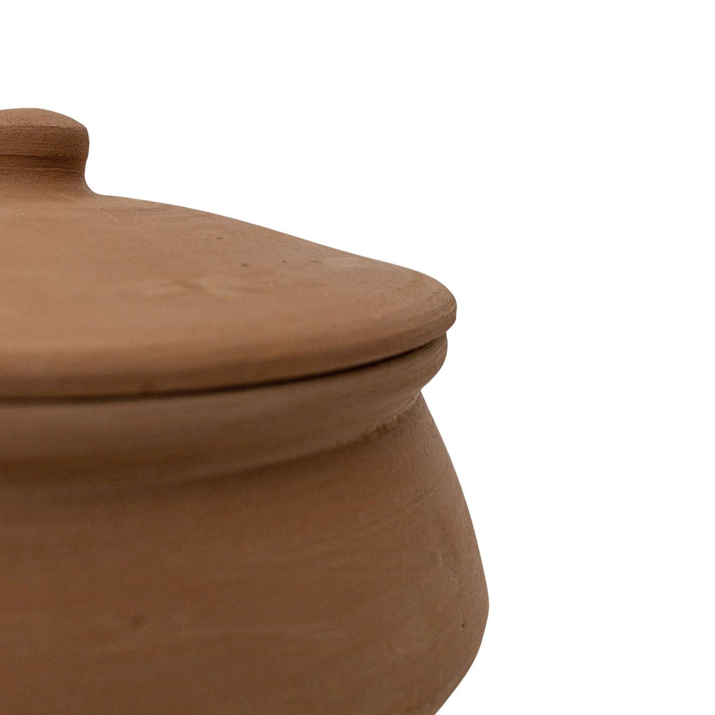 Natural Terracotta Serving Pot with Lid