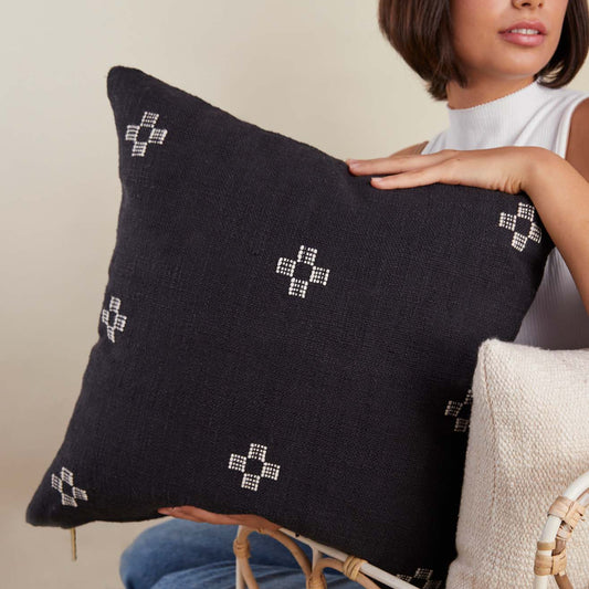 Marguerite Black Pillow