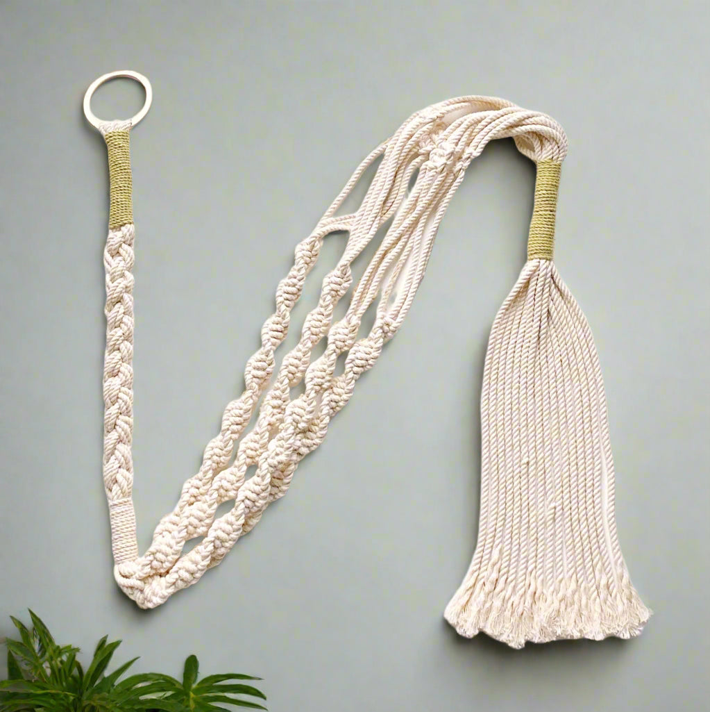 Trina macrame plant hanger in sage