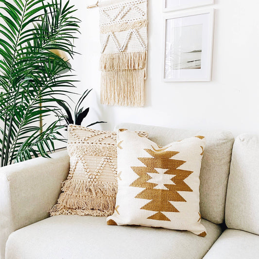 Ithaca Sand & Cream Pillow Cover  18"x18"