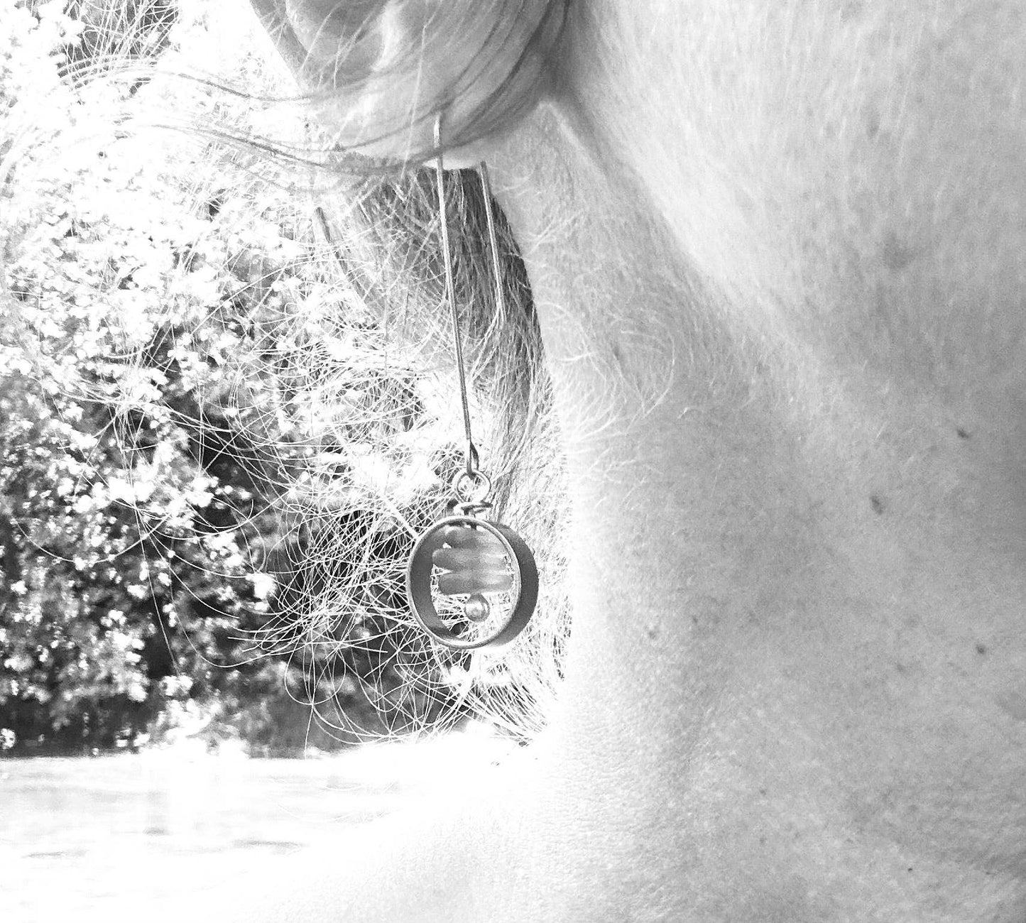 Brass & Teal Threader Earrings