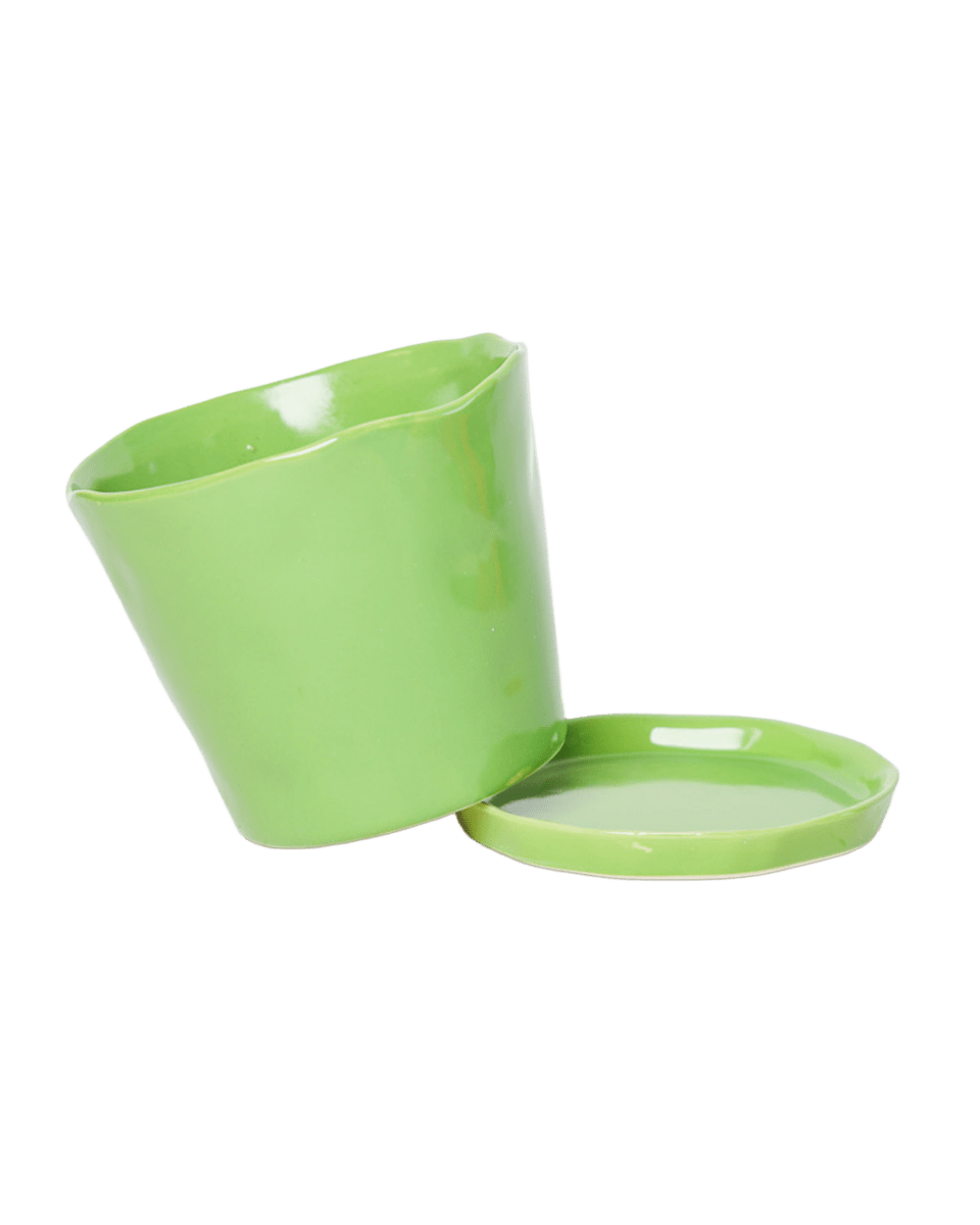 Tika Ceramic Pot & Saucer